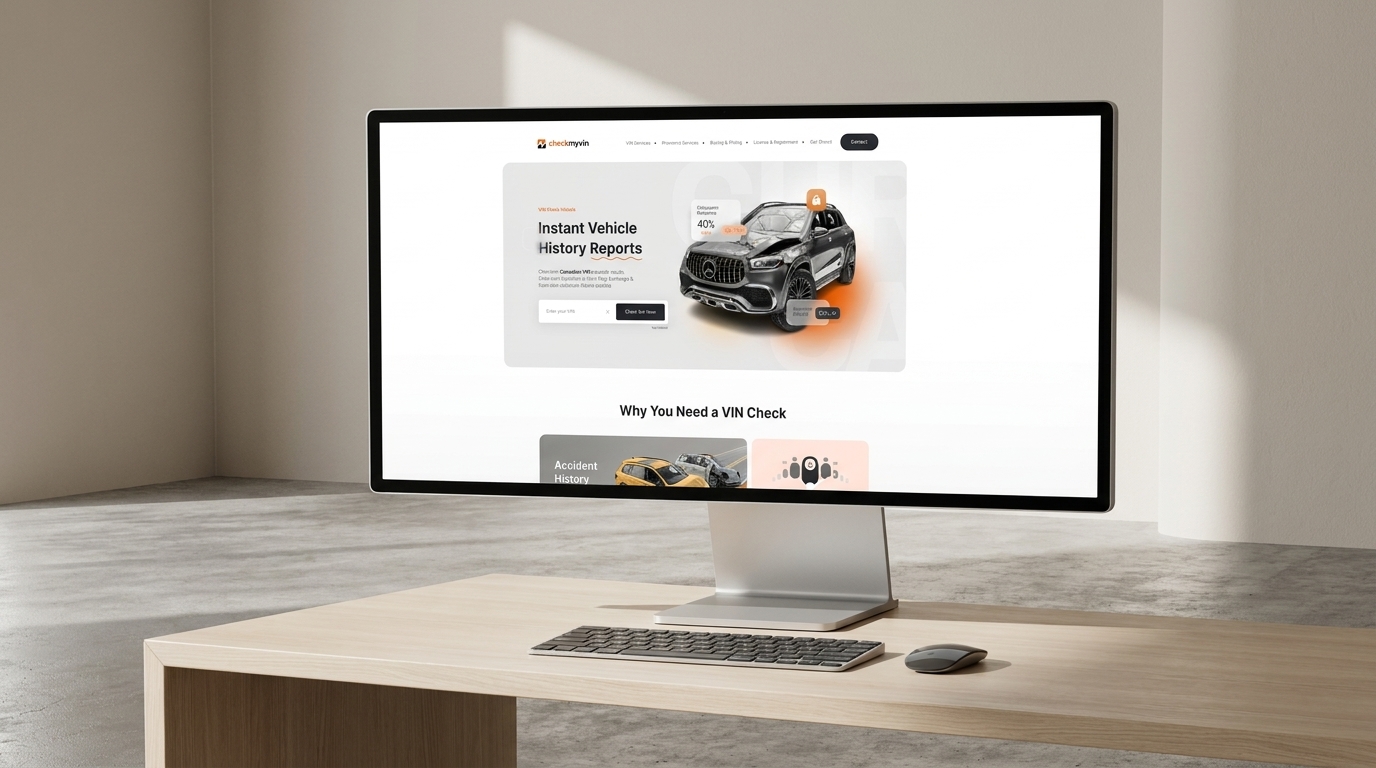 Website CheckMyVIN Canada realizat de NIL4WEB