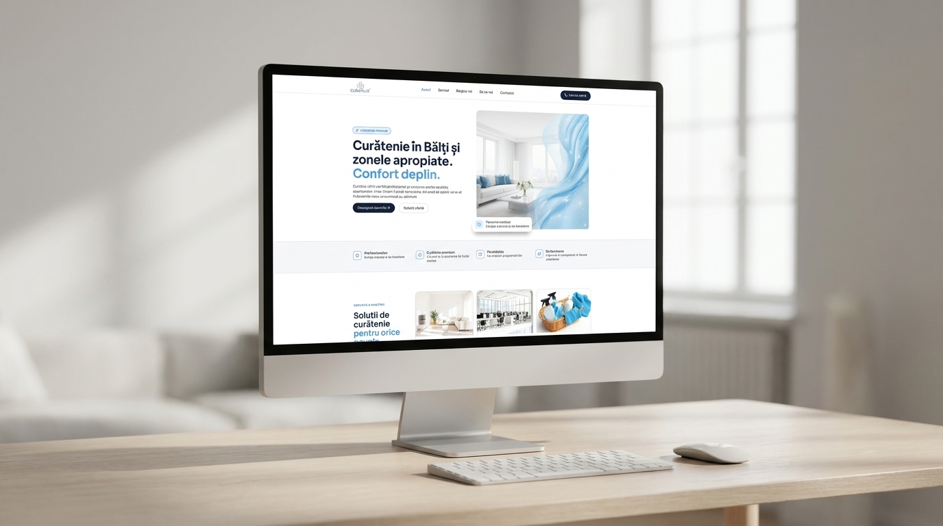 Website CuratLux servicii curățenie realizat de NIL4WEB